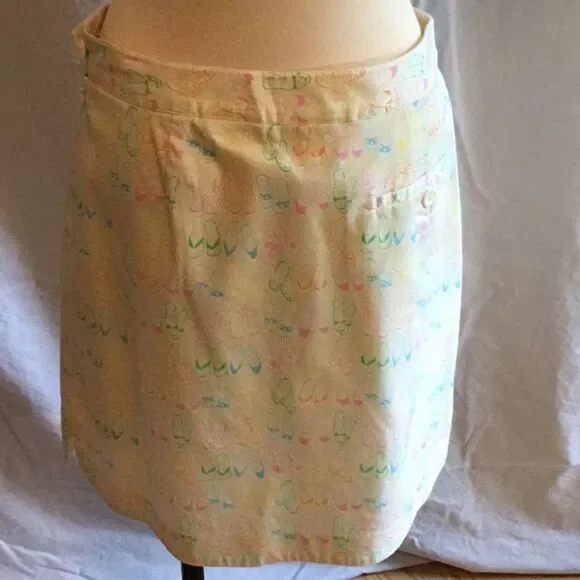 Golf skort in size 6 by EP PRO cream w/ multicolor - Picture 5 of 8